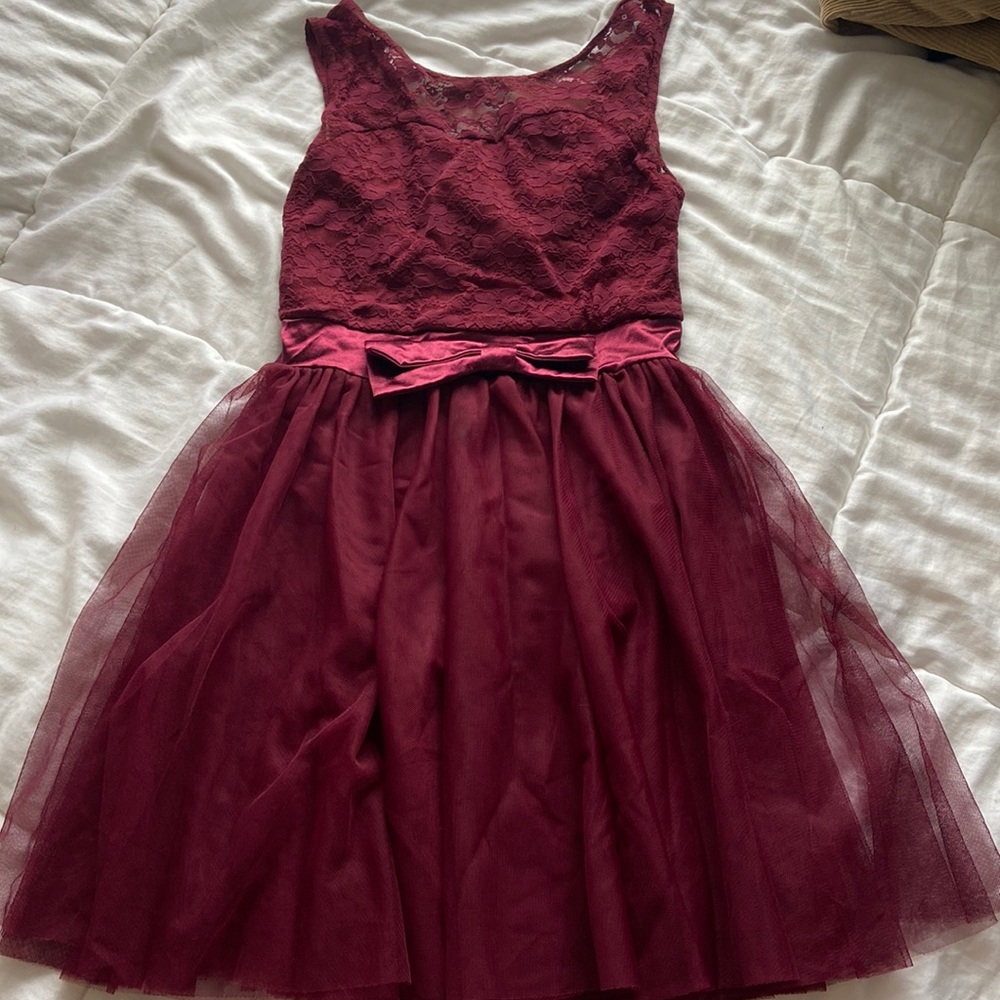 maroon dress